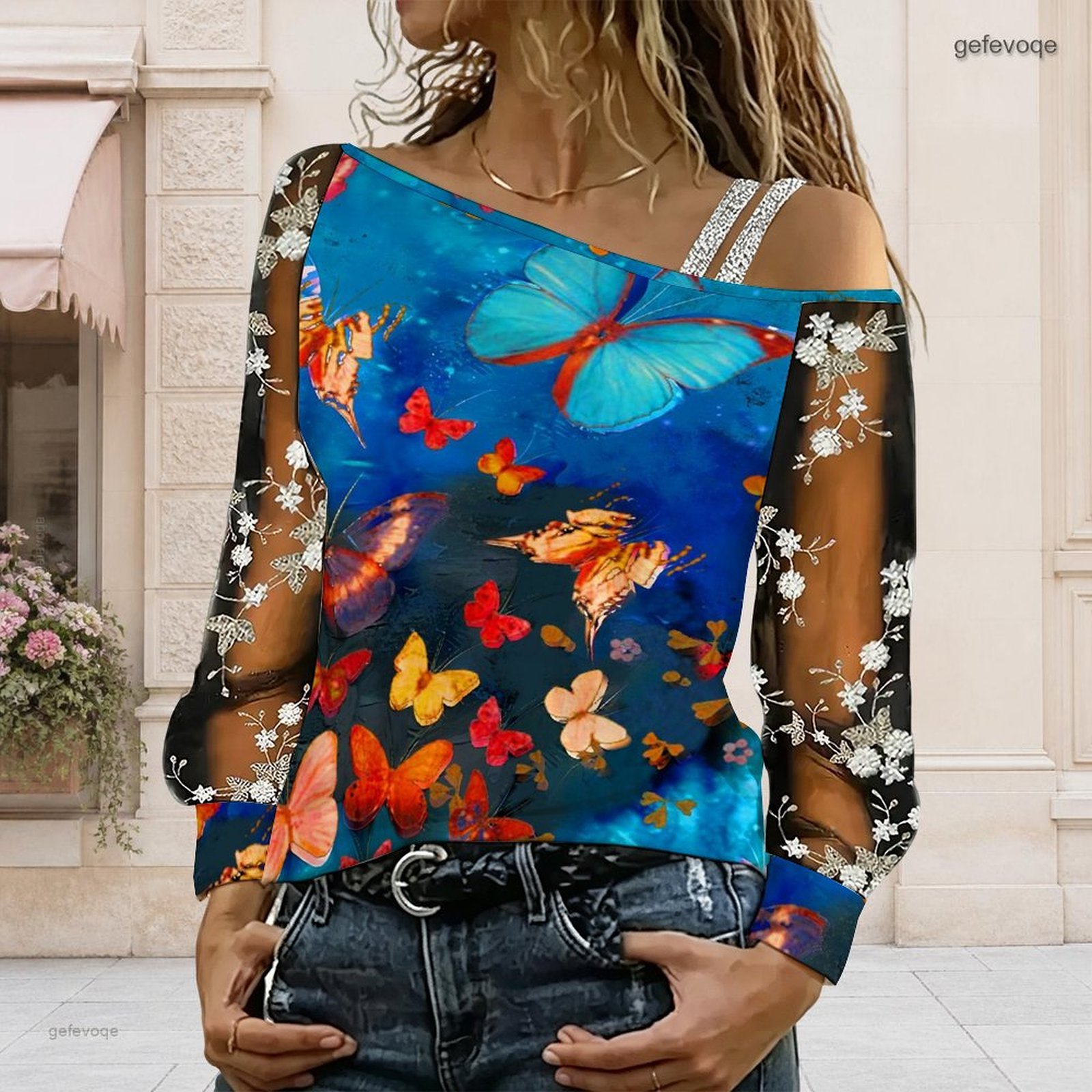 Blouse Off Shoulder - Blusa de Mujer con Hombros Descubiertos,