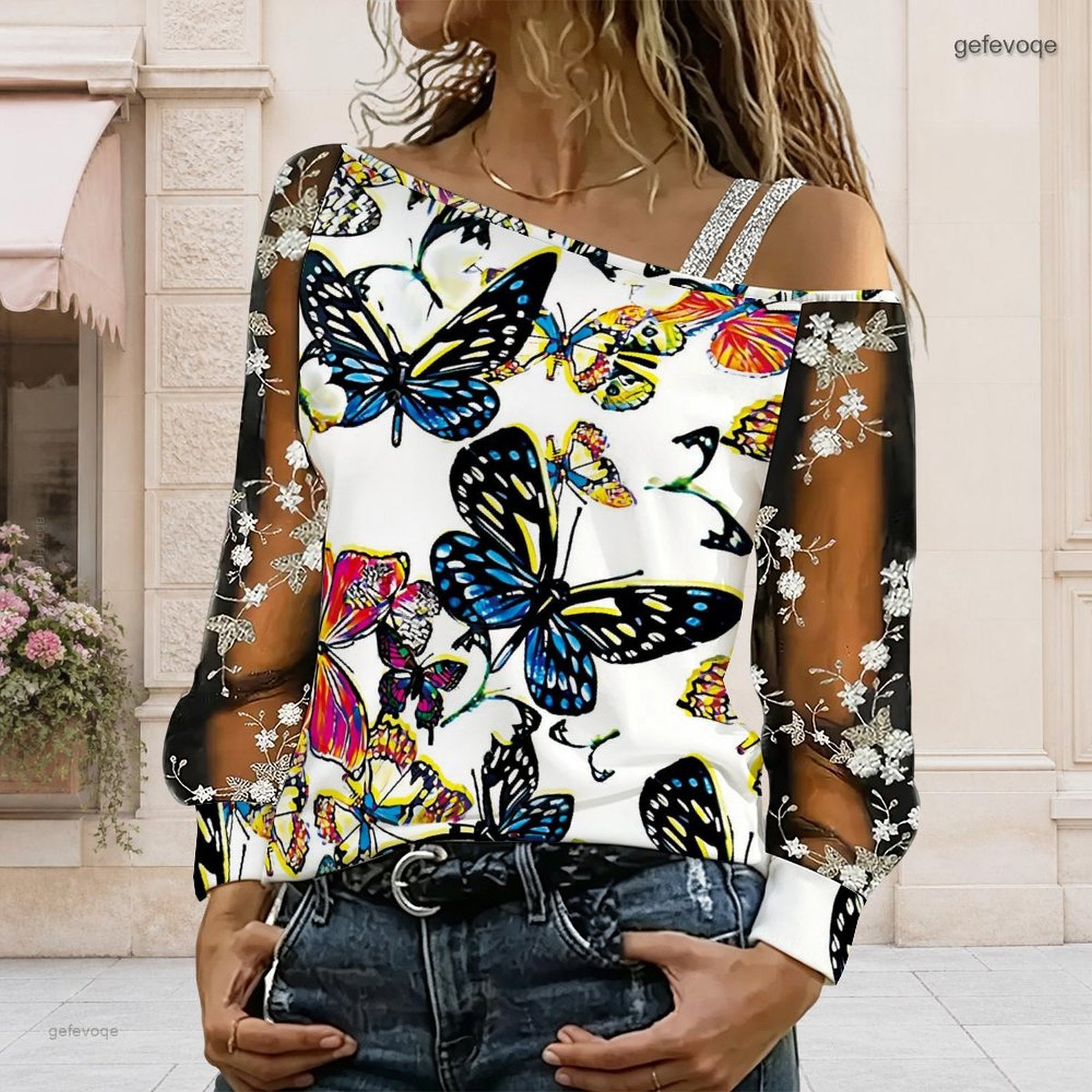 Blouse Off Shoulder - Blusa de Mujer con Hombros Descubiertos,