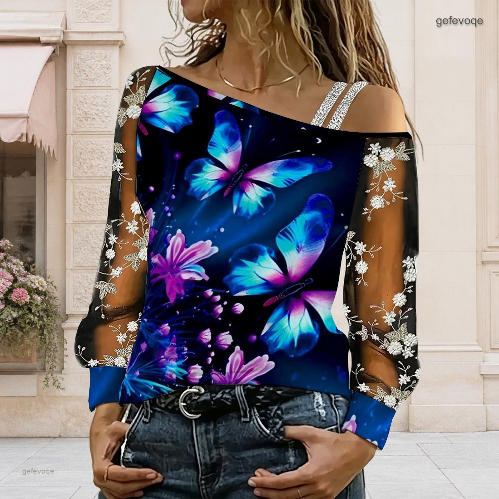 Blouse Off Shoulder - Blusa de Mujer con Hombros Descubiertos,