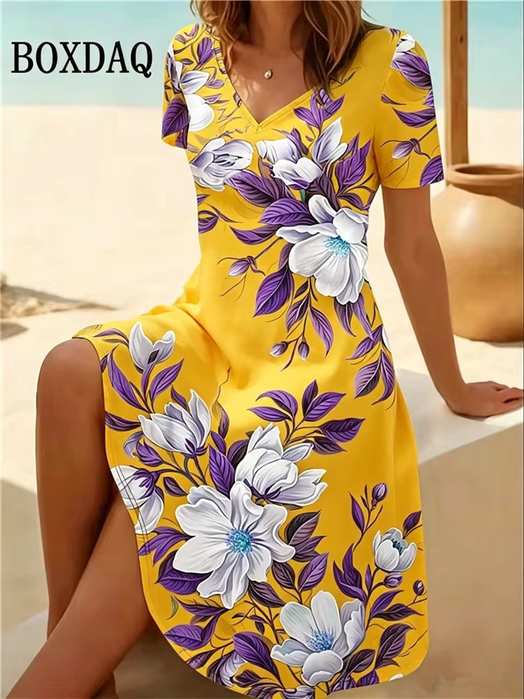 Vestidos de talla grande 6XL p - Romper Floral Print reseña y precio